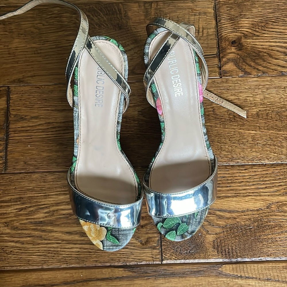 Public Desire Floral Sandal Heels